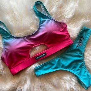 Shredded ‘cotton candy’ bikini set